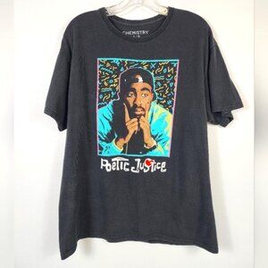Chemistry Men's Black Poetic Justice Tupac Graphic T-Shirt, size Large